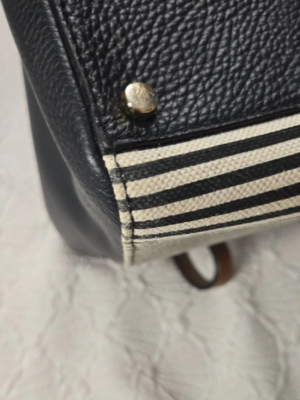Kate Spade Houston Street Leo Striped Leather Satchel Tote